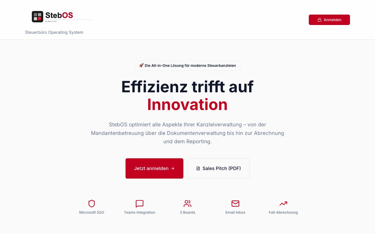 StebOS — Startseite der Plattform